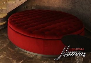 Круглые большие пуфы с пиковкой серии "Классик"